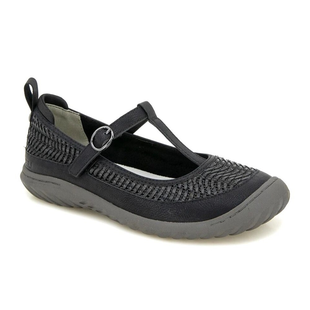 JBU Memory Foam Women's Black T-Strap Summer Walking Shoes  Size 7.5  Outdoor